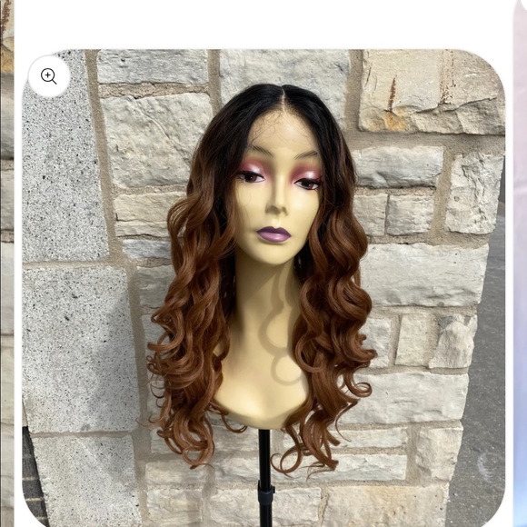 New fall 2025 lace wig long wavy curls Ombre main image 6